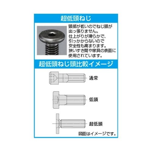 M 6x25六角穴付ボルト(超低頭/小径