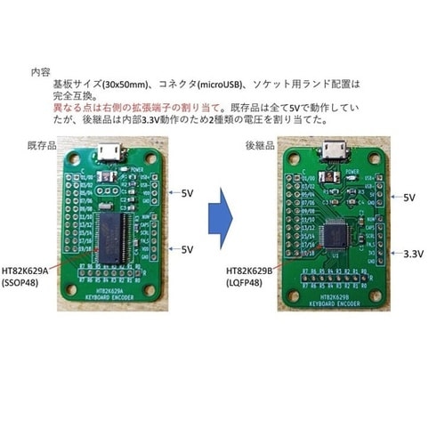 キーボード実験基板(表面実装版・完成品)