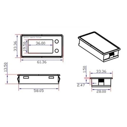 バッテリー容量メーター DC 8−100
