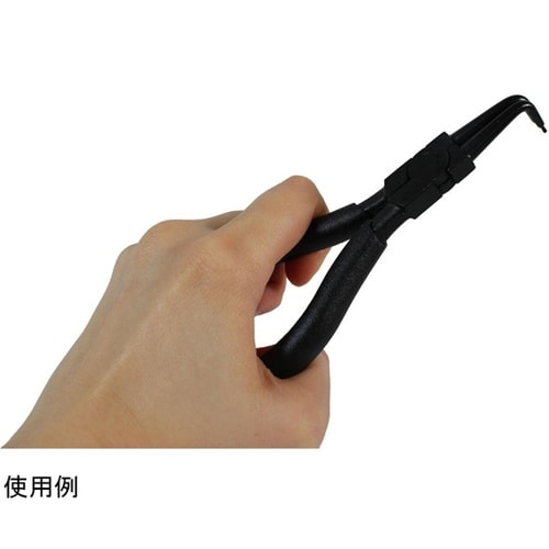 スナップリングプライヤー 穴用 曲刃 B