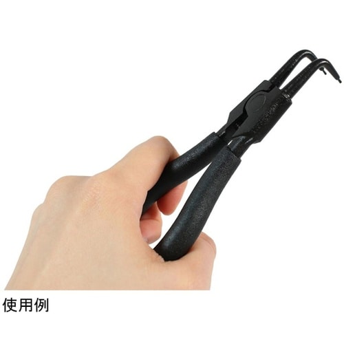 スナップリングプライヤー 軸用 曲刃 B