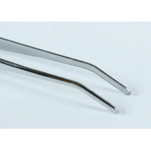 ピンセット #8 筋入150mm 曲 #