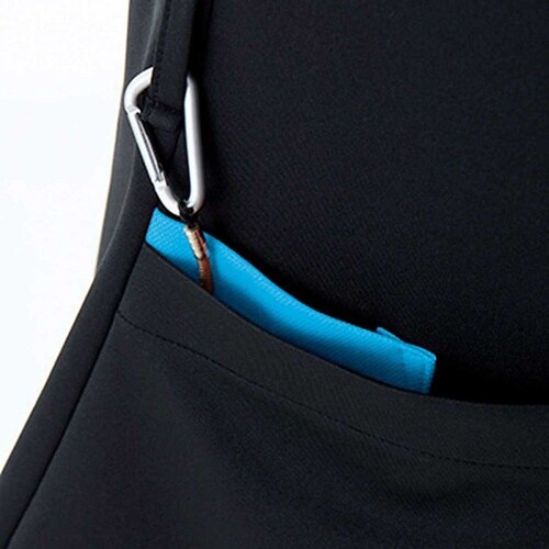 ケアワークシャツ ブラック×ティールブル