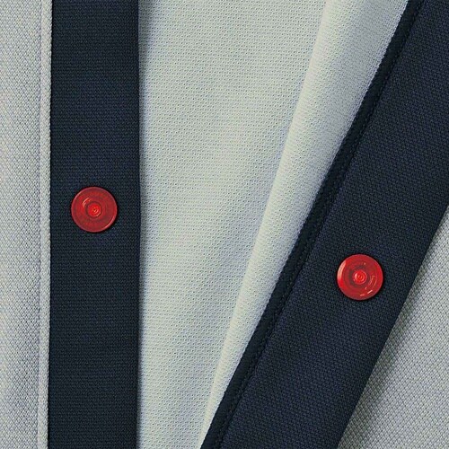 前開きシャツ アマンドピンク×シルバーモ