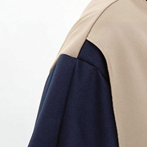 前開き検診用シャツ ライトブラウン×ネイ