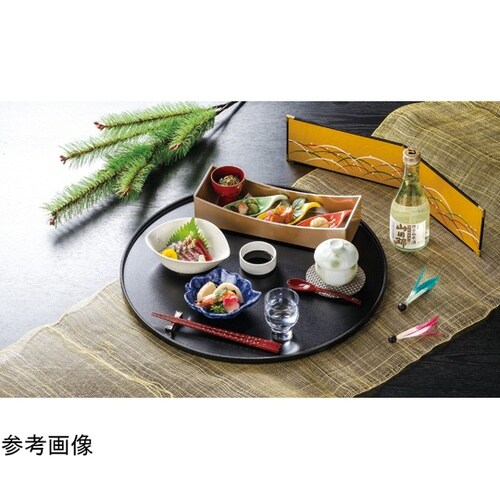 尺4 会席丸盆 黒乾漆(裏塗無) 503