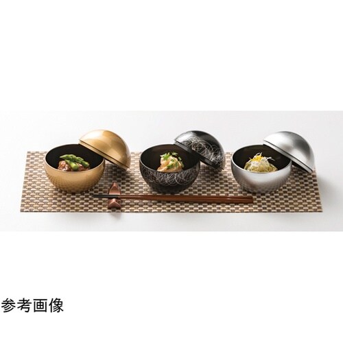 耐熱まんまる椀 黒艶消し/銀乱糸内黒塗