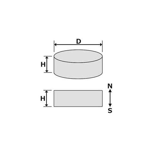 ネオジム磁石(N45H)円柱型 Φ6×6