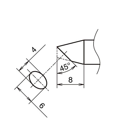 こて先 BC型 横4mm 縦6mm T5