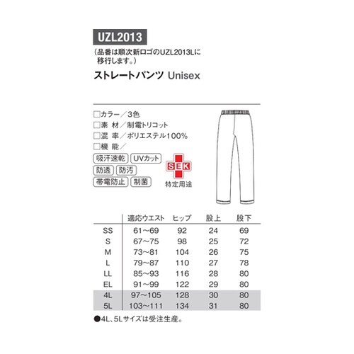 ストレートパンツ 5 ネイビー M UZ