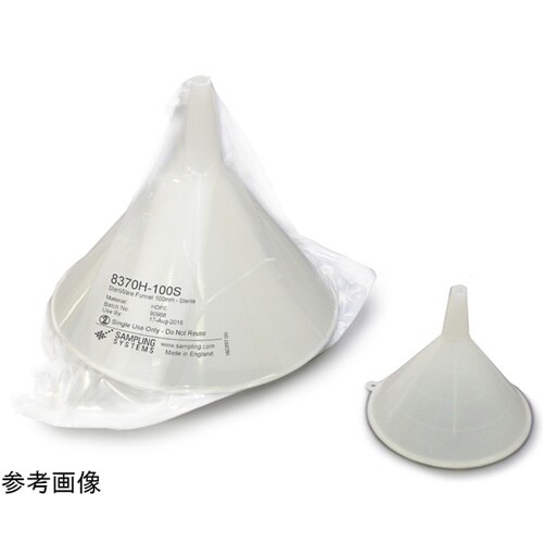 個装ディスポ 液体用漏斗 滅菌 白色 注