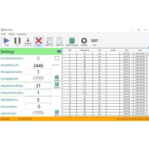 リチウム電池内蔵 解析ソフト付微差圧計