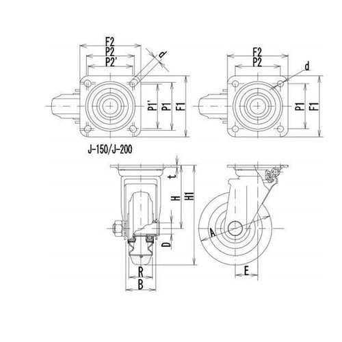 中荷重用旋回キャスター SJ−130