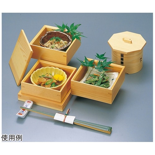 木和美・正角料理箱三段セット(蓋付) 2