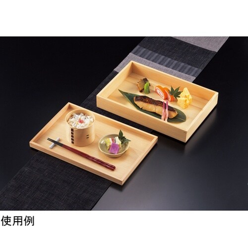 白木料理箱 二段トレイタイプ 10341