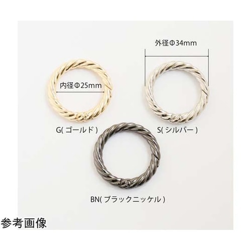 丸型縄目カラビナ 34mm シルバー 1