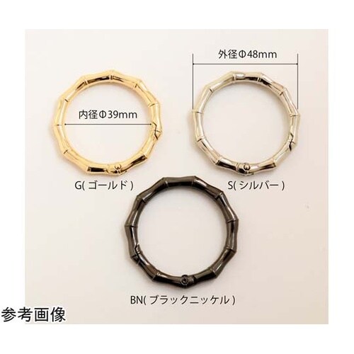丸型竹節カラビナ 48mm ブラックニッ