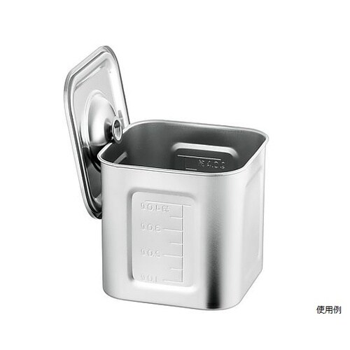 21−0 目盛付 深型角キッチンポット