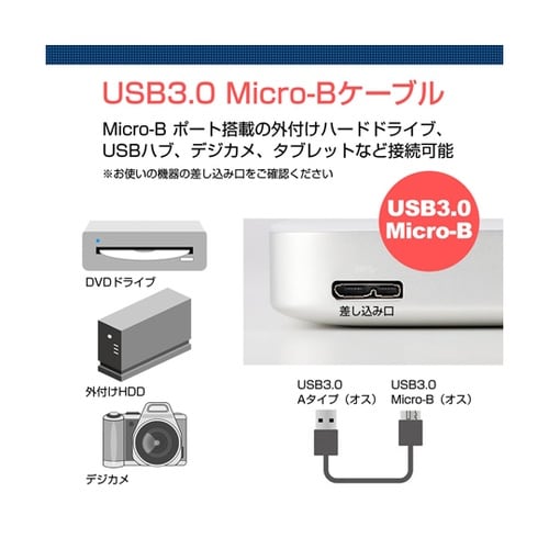 USB 3.0 MicroB USBケー