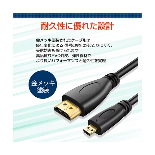 HDMI−mini HDMI 変換ケーブ