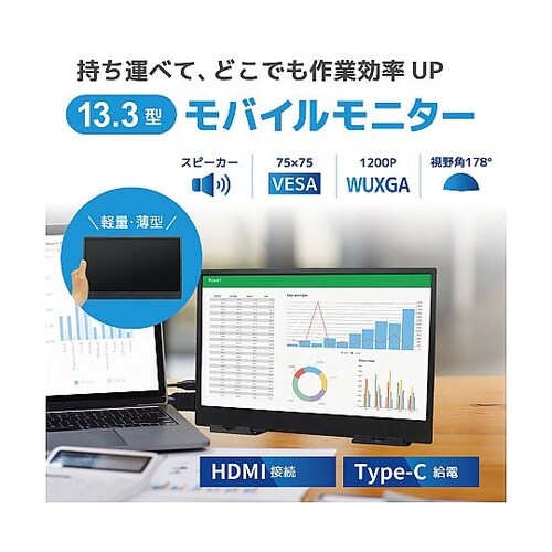 13.3インチ液晶モバイルモニター 解像