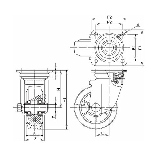 重荷重用キャスター 旋回キャスター JM