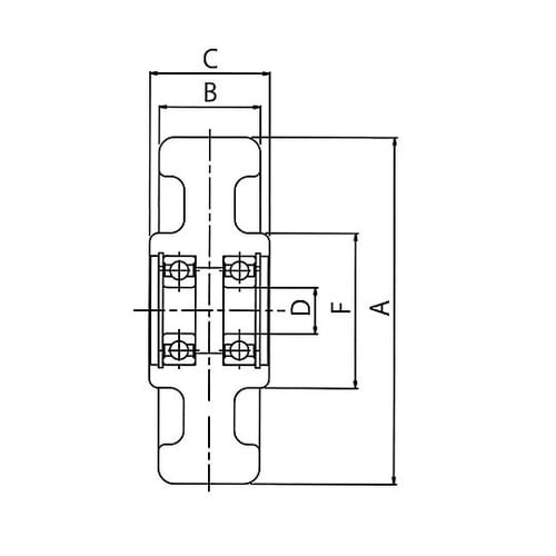 MCナイロン車輪 150mm MCB15