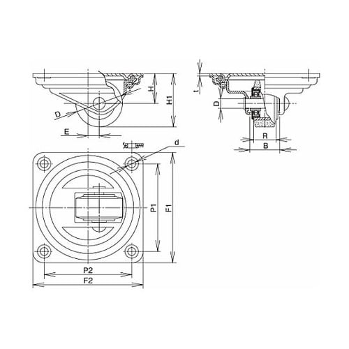 低床式キャスター 低床式旋回キャスター