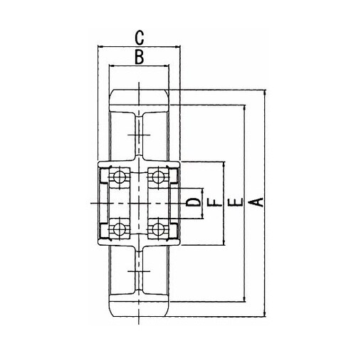 ダクタイル製芯金車輪 BU(ウレタン・ベ