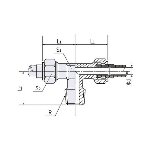 R 1/4”x 8x 8mm ユニオン(