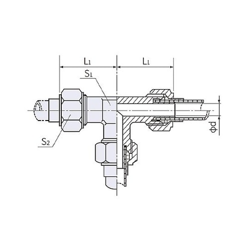 4x 4x 4mm ユニオン(ティー/黄