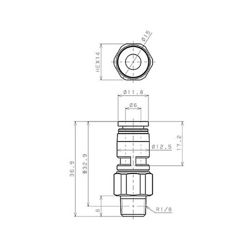 R1/8”x 6mm ロータリーストレー