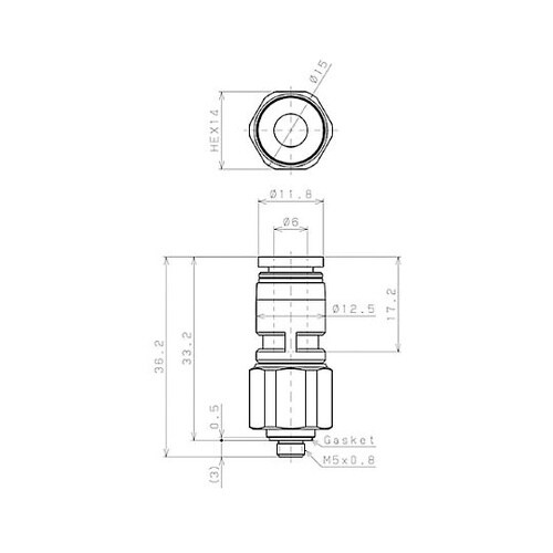 M 5 x 6mm ロータリーストレー