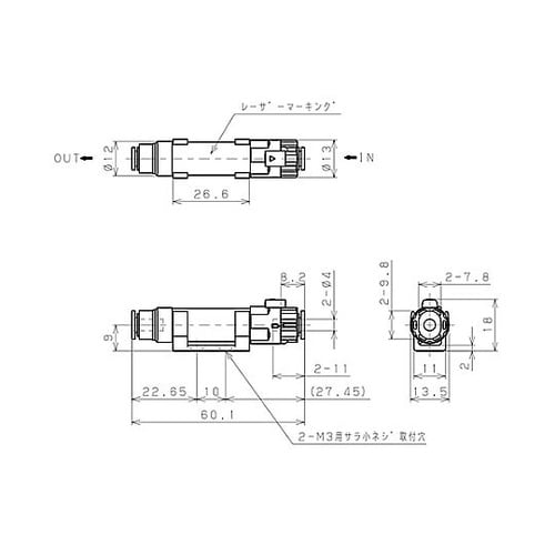 4mm/ 4.7cmm 正負圧用ユニオン