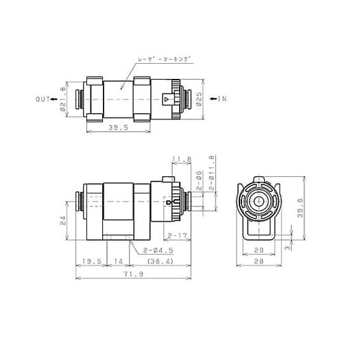 6mm/12.7cmm 正負圧用ユニオン