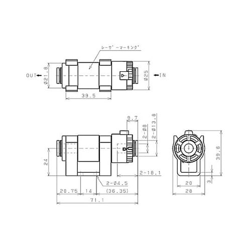8mm/12.7cmm 正負圧用ユニオン
