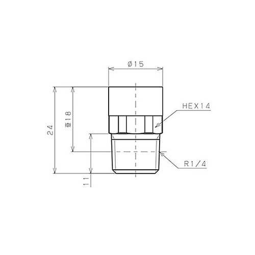 R1/4” プレッシャーゲージ(雄ねじ)