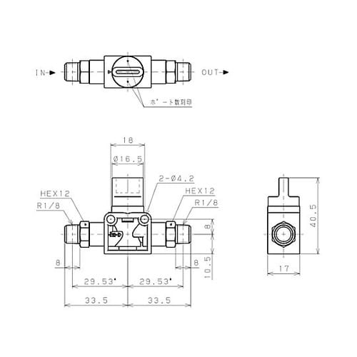 R1/8”xR1/8” 開閉バルブ EA
