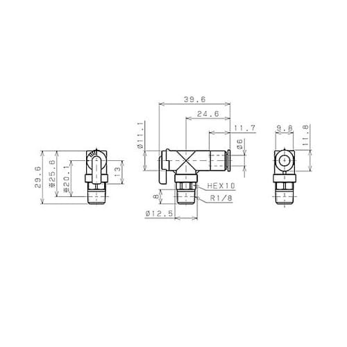 6mm ミニボールバルブ EA425TD
