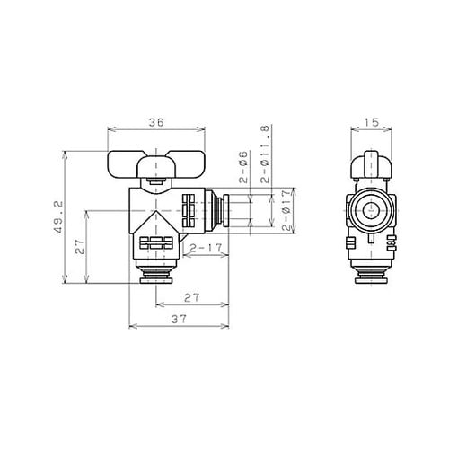 6mm ボールバルブ EA425TP−6