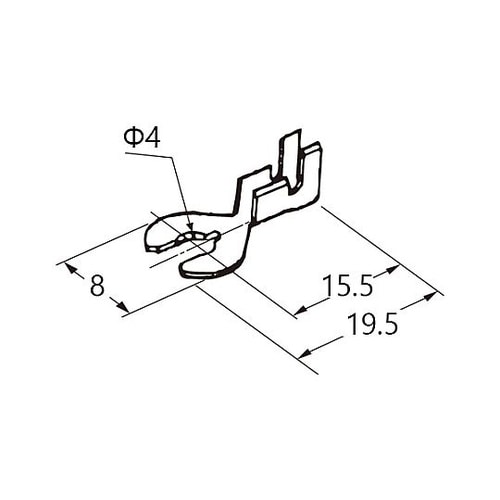 0.50−1.25mmm/4mm クワ形端
