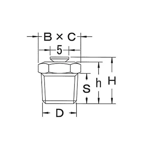 R 1/8”x12.5mm レリーフニッ