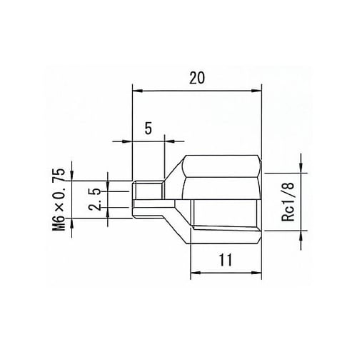 R1/8”−M6x0.75 アダプター(