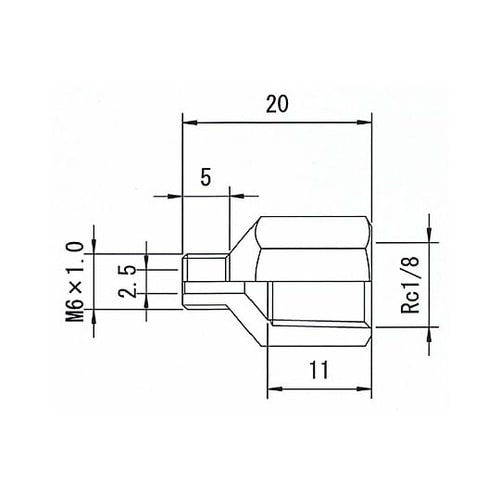 R1/8”− M6x1.0 アダプター(