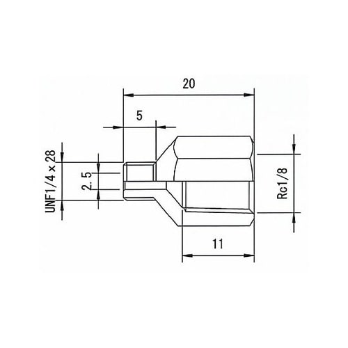 R1/8”−UNF1/4” アダプター(