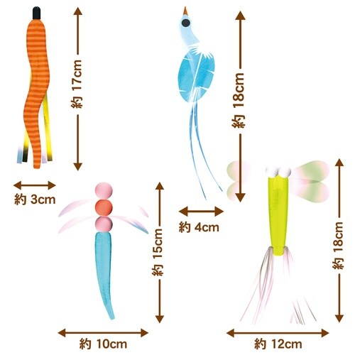 じゃれ猫天井ぶらぶら猫じゃらし4色つるし飾り