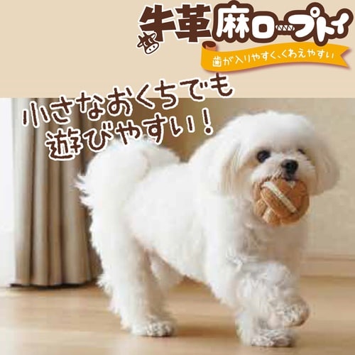牛革麻ロープトイボール