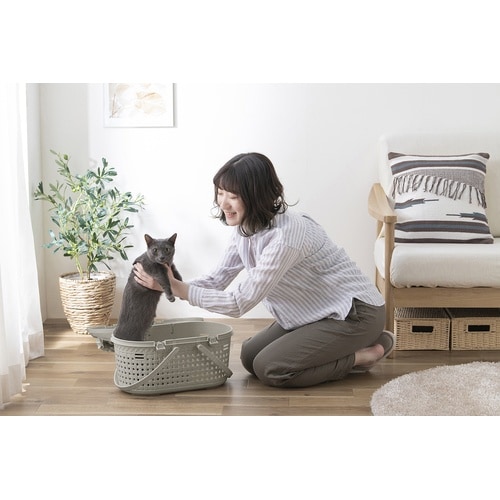 メッシュペットキャリー ライトグレー