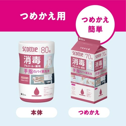 スコッティ ウェット 消毒 アル 詰替 70枚