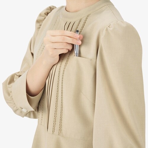 八分袖ブラウスAUB4300ブルー19G